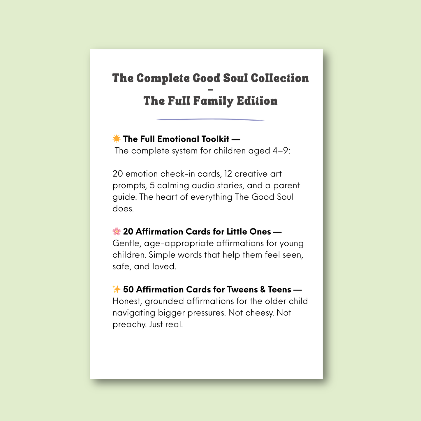 The Complete Good Soul Collection — The Full Family Edition